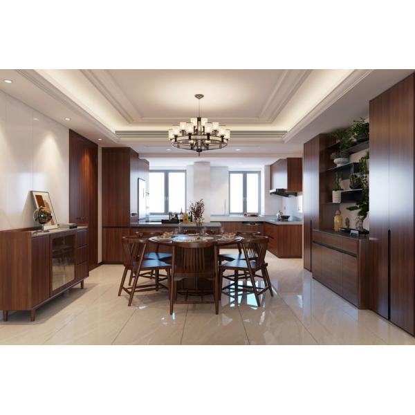 Modern Chinese Red Brown Stainless Steel Kitchen Units Sophisticated Luxurious