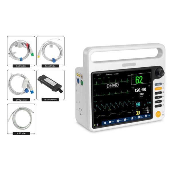 12.1 inch TFT LCD high-end cardiac patient monitors with with comprehensive measurements of ECG, SPO2,NIBP, Temp, Resp.