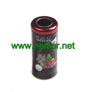 Cheap 20 sachets 40g round tea tin container with clear window wholesale