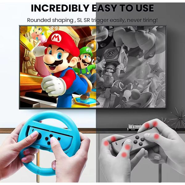 2 x Steering Wheels for Nintendo Switch & OLED Joy-Con Racing Game Controller