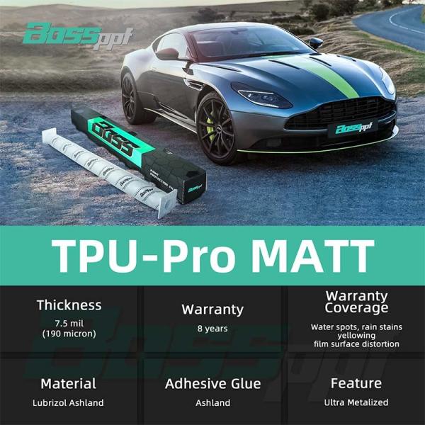 Matt PPF 8.5mil Wet Application Hydrophobicity Self Healing 10 Years Warranty Ultra Metalized