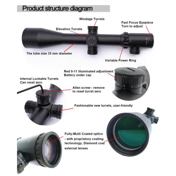 Long Range Hunting Rifle Scopes 3-30x56 FFP Reticle Tactical Spotting Scope