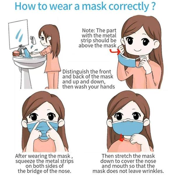 3 Layers Disposable Face Mask , Cotton Soft Breathable Face Masks Anti Dust