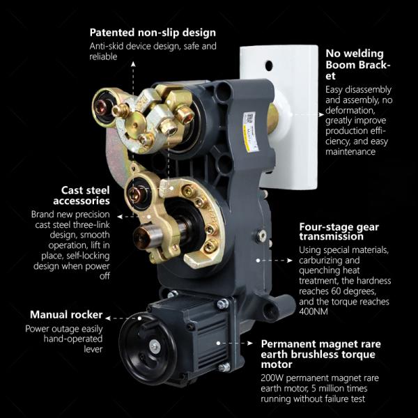 Intelligent Drive Barrier Gate Without Spring Four Stage Gear Transmission car parking barrier