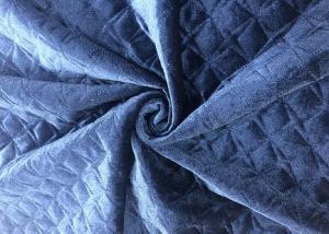 Cheap Dual Layer Quilted Velvet Fabric For Bedding Navy Blue 320GSM 93% Polyester wholesale