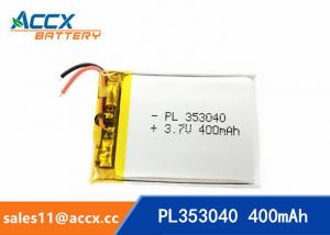 Cheap 353040pl rechargeable 353040 3.7v 400mah lithium polymer battery for MP3 player, MP4 player wholesale