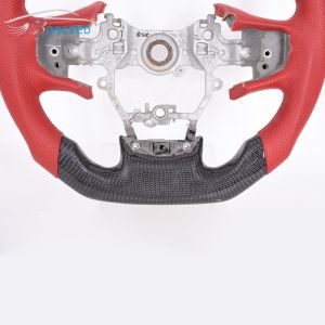 Red Leather Sports A90 Supra Steering Wheel Toyota Alcantara