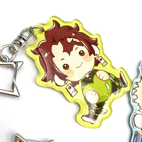 Epoxy Glitter Translucent Anime Acrylic Keychain 20g-25g Promotional Gift