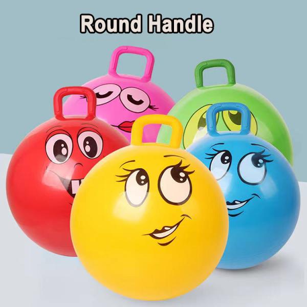 Outdoor Fun Essential Unisex Jumping Ball with Fluffy Plush Cover and Rainbow Design