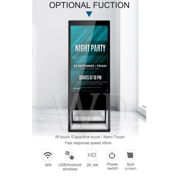 LOGO Print 16:9 Portable Digital Monument Signs , Freestanding Digital Display