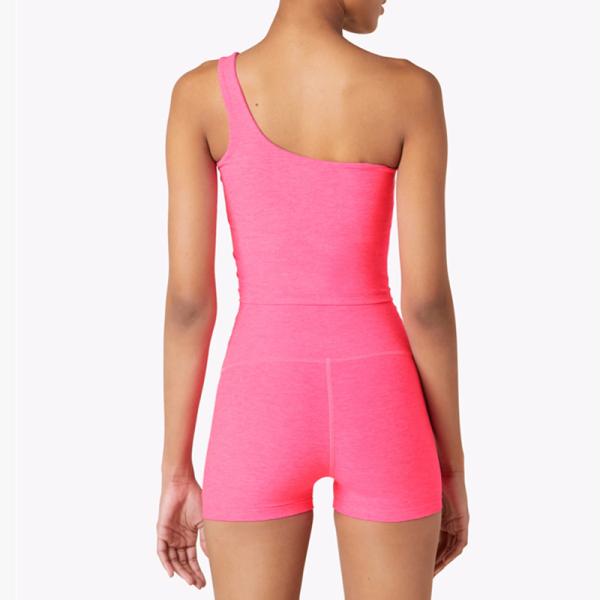 87% Polyester Cropped Biker Shorts Sets Moisture Wicking 4 Way Stretch