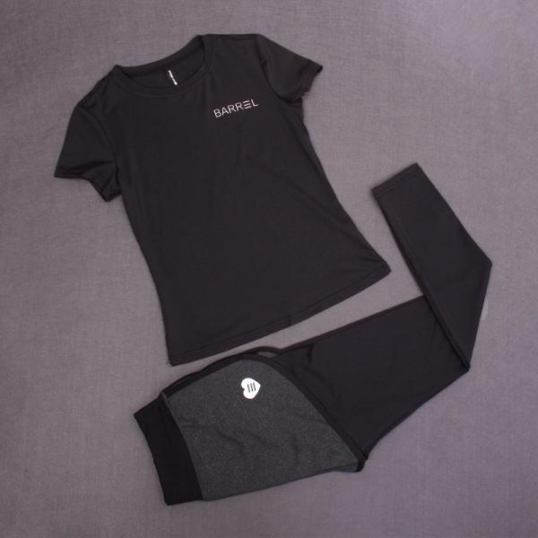 CPG Global Women 2017 Spring Summer Quick Dry 2 Pieces Set Stretched Sports Shirt with Fake-Two Pieces Yoga Pant T1021