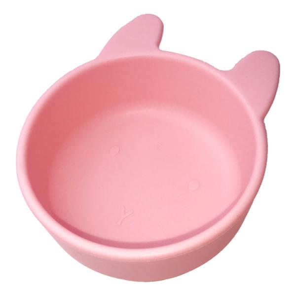 Kitten Shape Silicone Feeding Bowl Customized Feeding Infant Suction Bowls