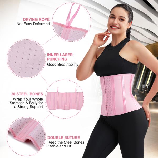 Waist Cinchers 100% Latex 20 Steel Bone Postpartum Body Shapewear Women Waist Trainer