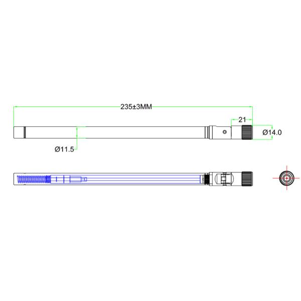 450MHz Ultra Low Frequency Antenna Long Range Booster Wifi Antenna 2dBi