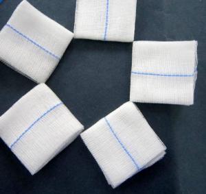 China Cotton Lap Sponge Medical Gauze Roll, Cotton Crepe Medical Gauze Blue Loop on sale