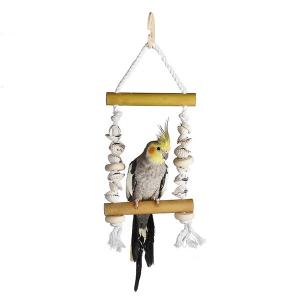China bamboo and sea shell bird swings,for cockatiel and conures ,small on sale