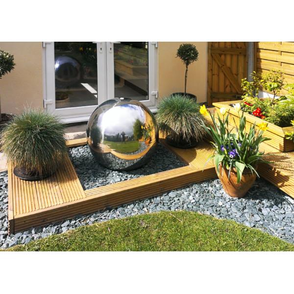 Outdoor Rusty Corten Steel Garden Fountain Ball Shaped Waterfall