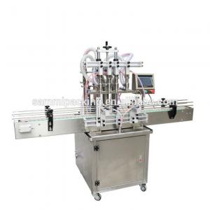 China Inline Filling Machine 4 Nozzles Liquid Filling Machine Automatic Overflow Liquid Bottle Filler For Beverage Juice on sale