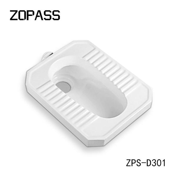 Home White Ceramic Squatting Pan Sanitary Ware Water Closet Toilet