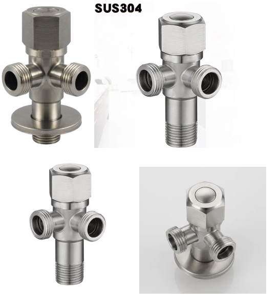 Wall-Mounted Iron / Brass Ammunition Cartridge Two-Way Angle Stop Valve For Bathroom