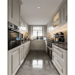 China Hotel Modern Matte UV Finish Wooden Custom Kitchen Cabinet on sale