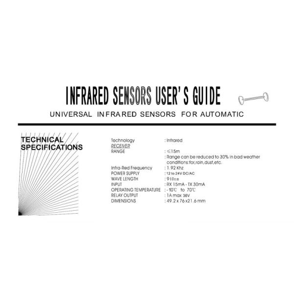 Single - Beam Gate Photocell Sensor 24V DC For Automatic Gate Openers