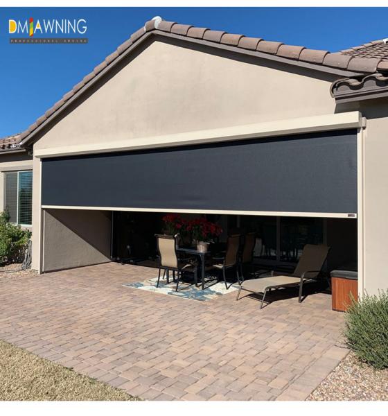 Aluminum Vertical Outdoor Sunscreen Roller Shades Room Zipper Track Shades