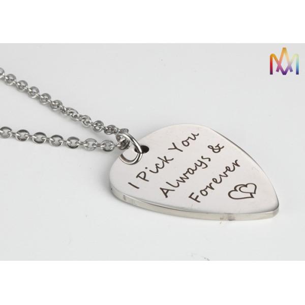 Eco Friendly 15g Engraved Guitar Pick Pendant
