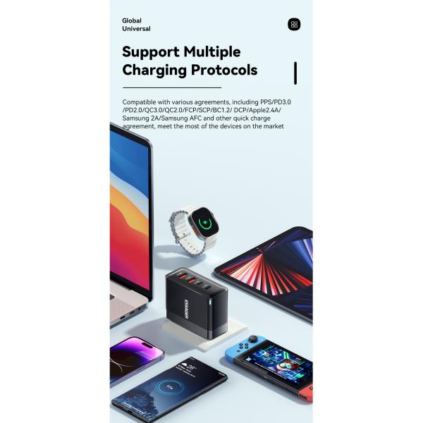 ESSAGER ES-CD37 USB A USB C GaN Chargers PD 100W