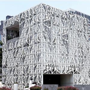 China Decorative Metal Curtain Wall 3D Aluminum Perforated Cladding Panels on sale