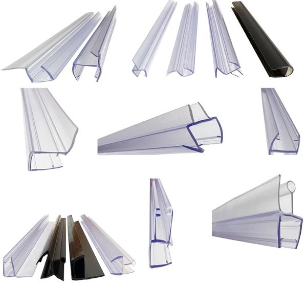Black PVC Custom Shower Door Bottom Sealing Strip for Bathroom Glass Door Waterproof