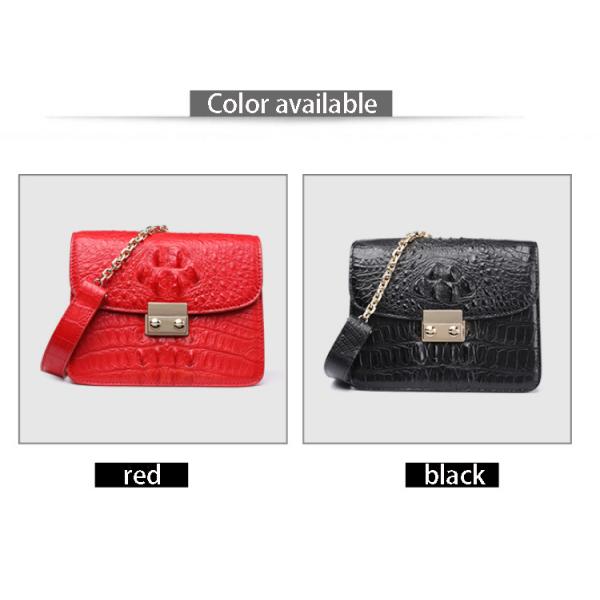 Dongguan manufacturer direct selling new crocodile leather women's bag one shoulder slung chain handbag