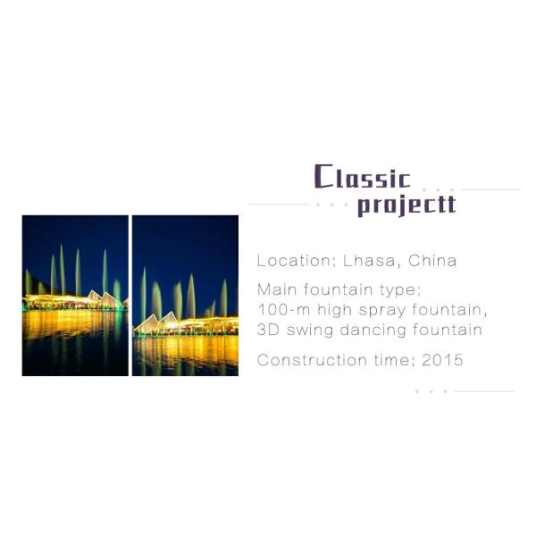 Exterior Musical Water Fountain With Led Lights Water Surface Application