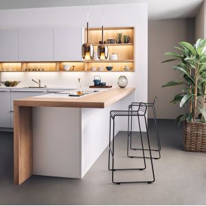 MDF Melamine White Kitchen Cabinets Modern Moisture Proof