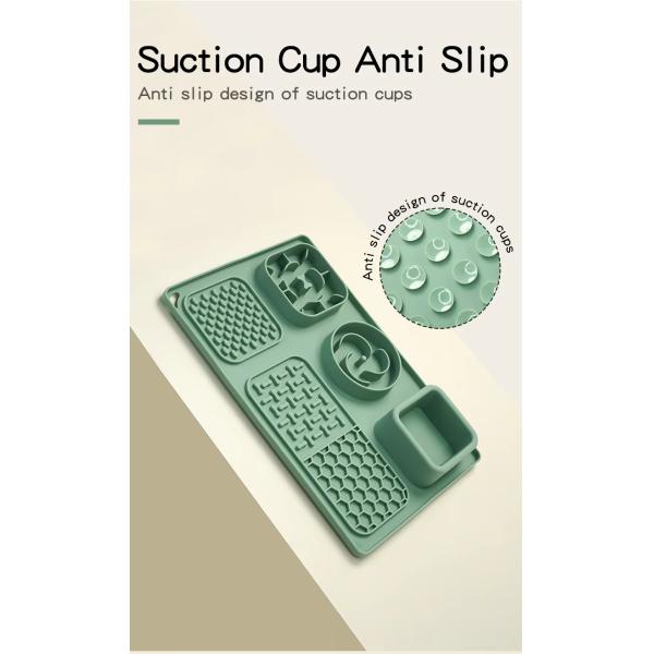All in One Dog Lick Mats Rectangle Dog Slow Feeder Mat Eco Friendly With Suction Cups
