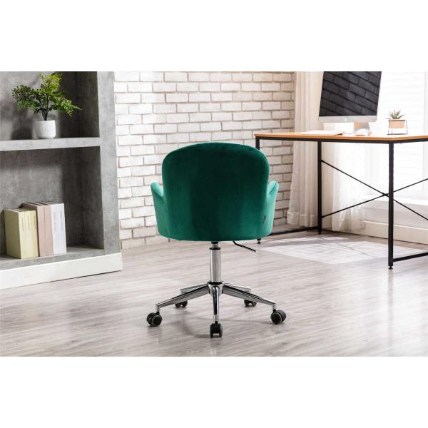 Sloped Arm Padded Seat Green Living Room Office Chair Silver Base