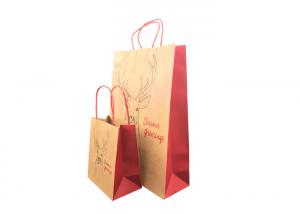 China Biodegradable Luxury Christmas Packaging , Brown Paper Christmas Gift Bags on sale