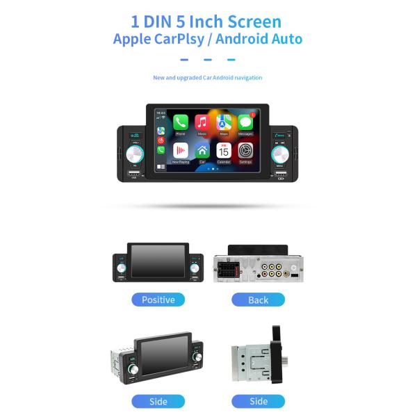 Bluetooth Music Android Car Mount Tablet 1 DIN 5 Inch Screen