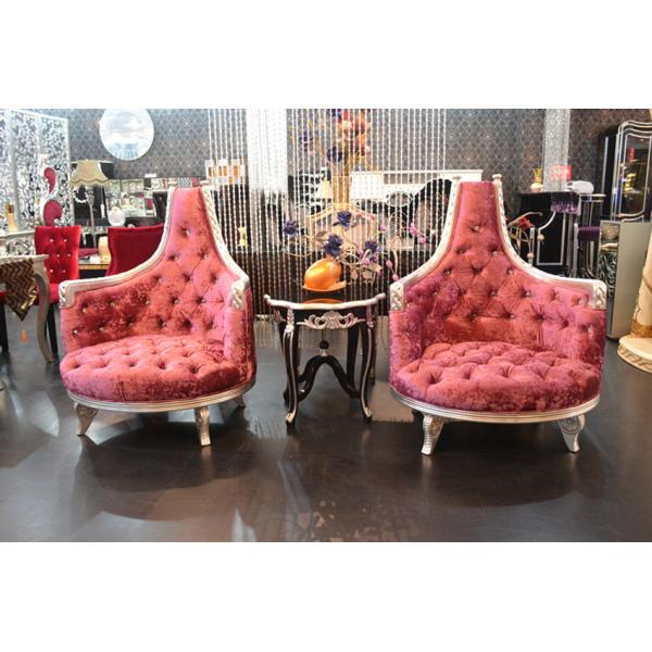 1000*850*1180 Antique Hotel Furniture Round Back Wedding Throne Chair Silver Frame