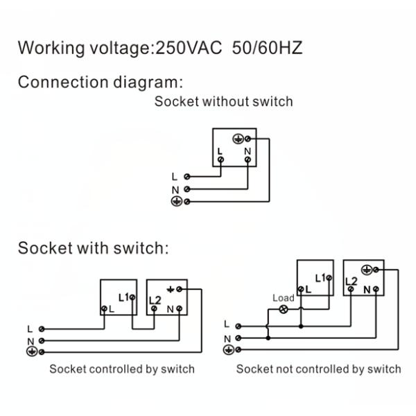 Three Holes 250V 13A Power Socket Glass / Aluminum Material Panel