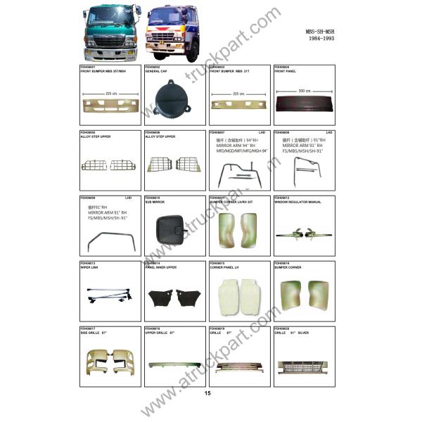 Chrome Side Grille for Hino MBS SH MSH 1984-1993 Truck Spare Body Parts