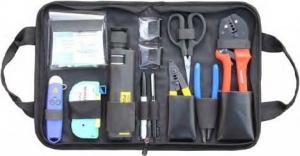 China Variety Convenient Black Fiber Optic Hand Tool Bags / Fiber Termination Kit With Zipper on sale