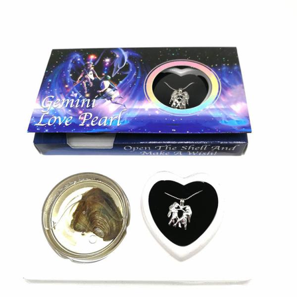 Natural Wish Freshwater Love Pearl Precious Zodiac Cage Holder Necklace Pendant Gift Set