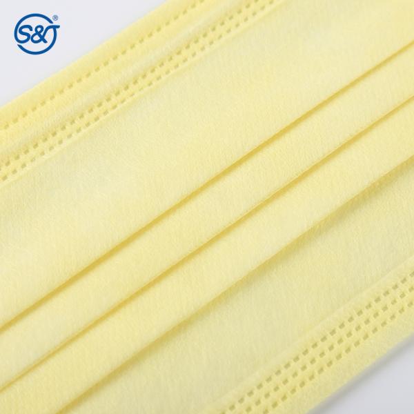 4-Ply Disposable Protective Medical Surgical Face Mask Respirator Pure Yellow Cotton Ear Loops Everyday Use