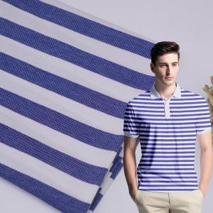 Cheap Moisture Wicking Cotton Pique Fabric Breathable Stretch Striped Lycra Texture wholesale