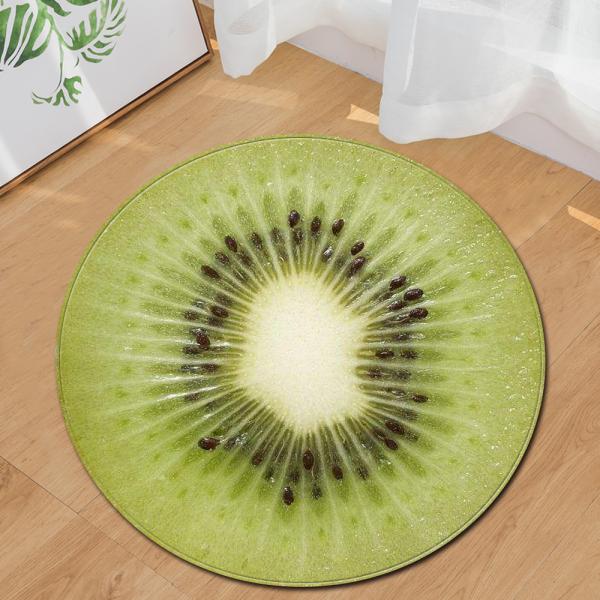 Fruit Circular Chair Floor Mat 100cm 120cm Computer Mat For Carpet