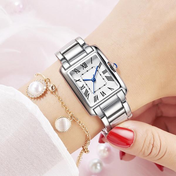 Wearresistant Womens Quartz Watches , Square Quartz Watch 10mm Thickness