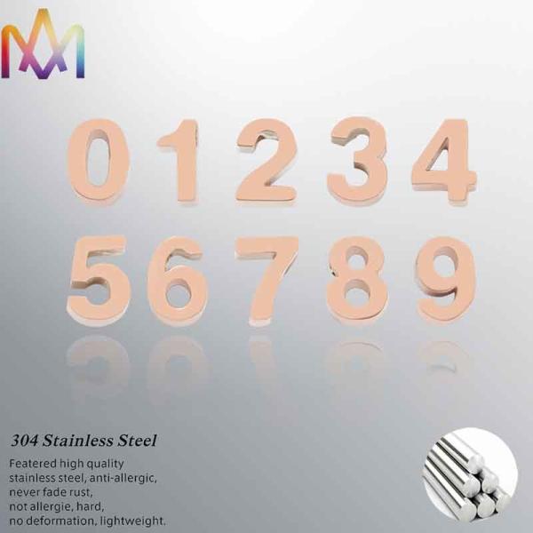 Multicolor Stainless Steel 3D Digital Numbers Pendant