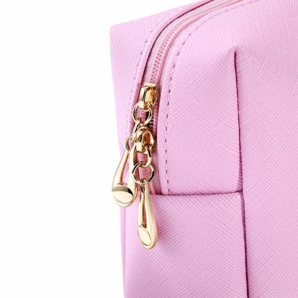 Factory Custom Premium Digital Printing Cosmetics Makeup Pink PU Travel Toiletry Women'S Cosmetic Bag